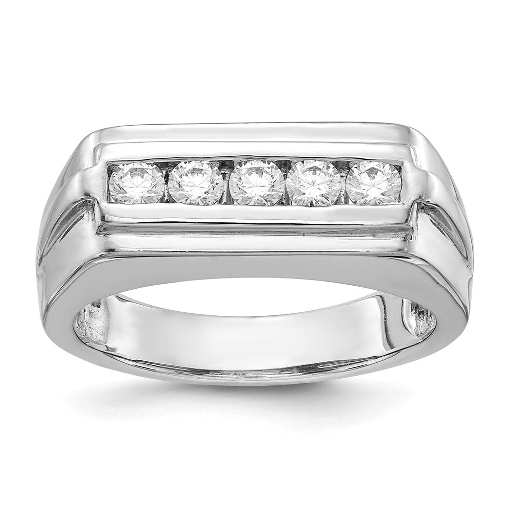 IB Goodman 14k White Gold 1/2 carat Diamond 5-stone Mens Ring, 0.53 ct, Size 10