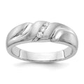 IB Goodman 14k White Gold 1/10 carat Diamond 3-stone Mens Ring, 0.105 ct