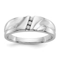 IB Goodman 14k White Gold 1/15 carat Diamond 3-stone Mens Ring, 0.06 ct, Size 10, 6.6 g