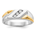 IB Goodman 14k Two-tone 1/5 carat Diamond 3-stone Mens Ring, 0.195 ct, Size 10