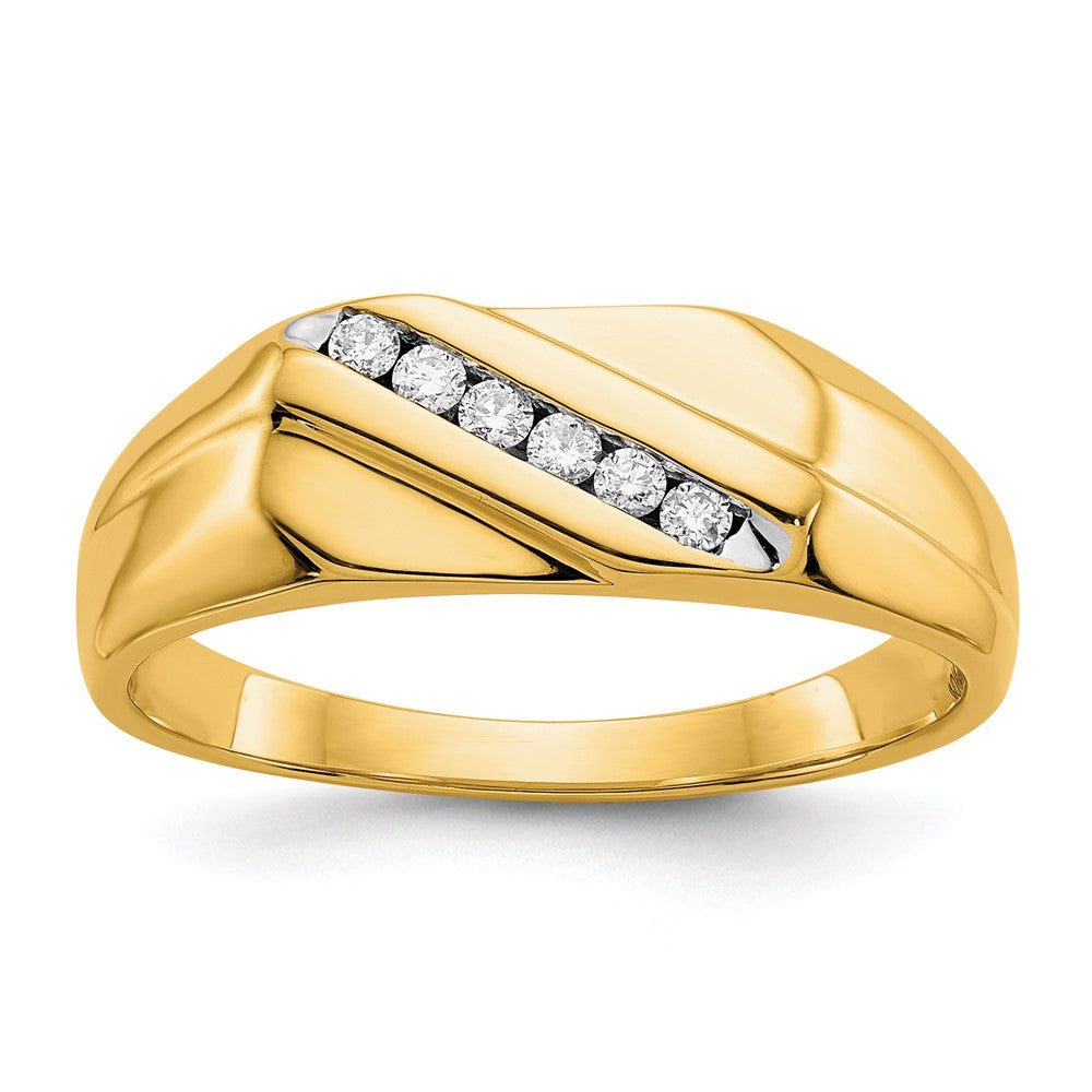 IB Goodman 14k 1/8 carat Diamond Mens Ring, 0.12 ct, Size 10