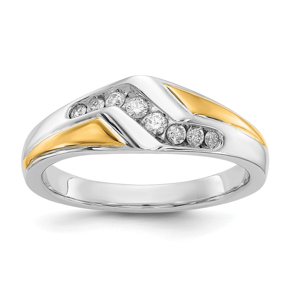 IB Goodman 14k Two-tone 1/4 carat Diamond Mens Ring, 0.25 ct, Size 10