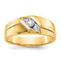 IB Goodman 14k and White Rhodium 1/20 carat Diamond Mens Ring, 0.05 ct, Size 10
