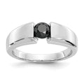 IB Goodman 14k White Gold 1 carat Black Diamond Mens Ring, Size 10