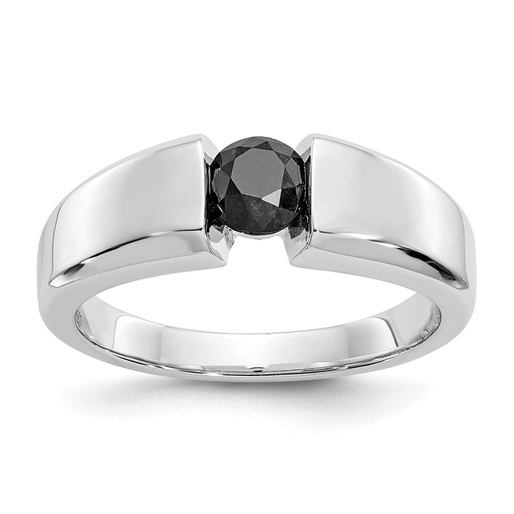 IB Goodman 14k White Gold 1 carat Black Diamond Mens Ring, Size 10