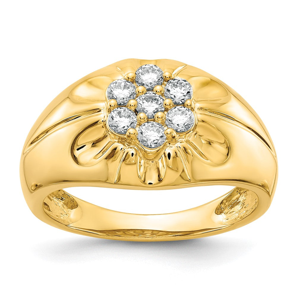 IB Goodman 14k 3/4 carat Diamond Mens Cluster Ring, 0.77 ct, Size 10