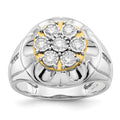 IB Goodman 14k Two-tone 5/8 carat Diamond Mens Cluster Ring, 0.608 ct, Size 10, 10.5 mm