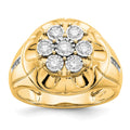IB Goodman 14k 5/8 carat Diamond Mens Cluster Ring, 0.608 ct, Size 10, 10.5 mm