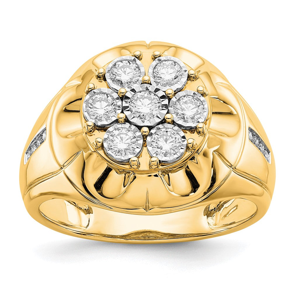 IB Goodman 14k 5/8 carat Diamond Mens Cluster Ring, 0.608 ct, Size 10, 10.5 mm