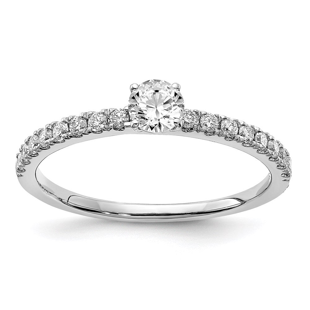 14kw Lab Grown Diamond VS+ F+ 1/4 ctw Engagement Ring Semi, 0.24 ct, Size 7