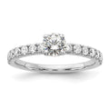 14kw Lab Grown Diamond VS+ F+ 1/2 ctw Engagement Ring Semi, 0.49 ct, Size 7