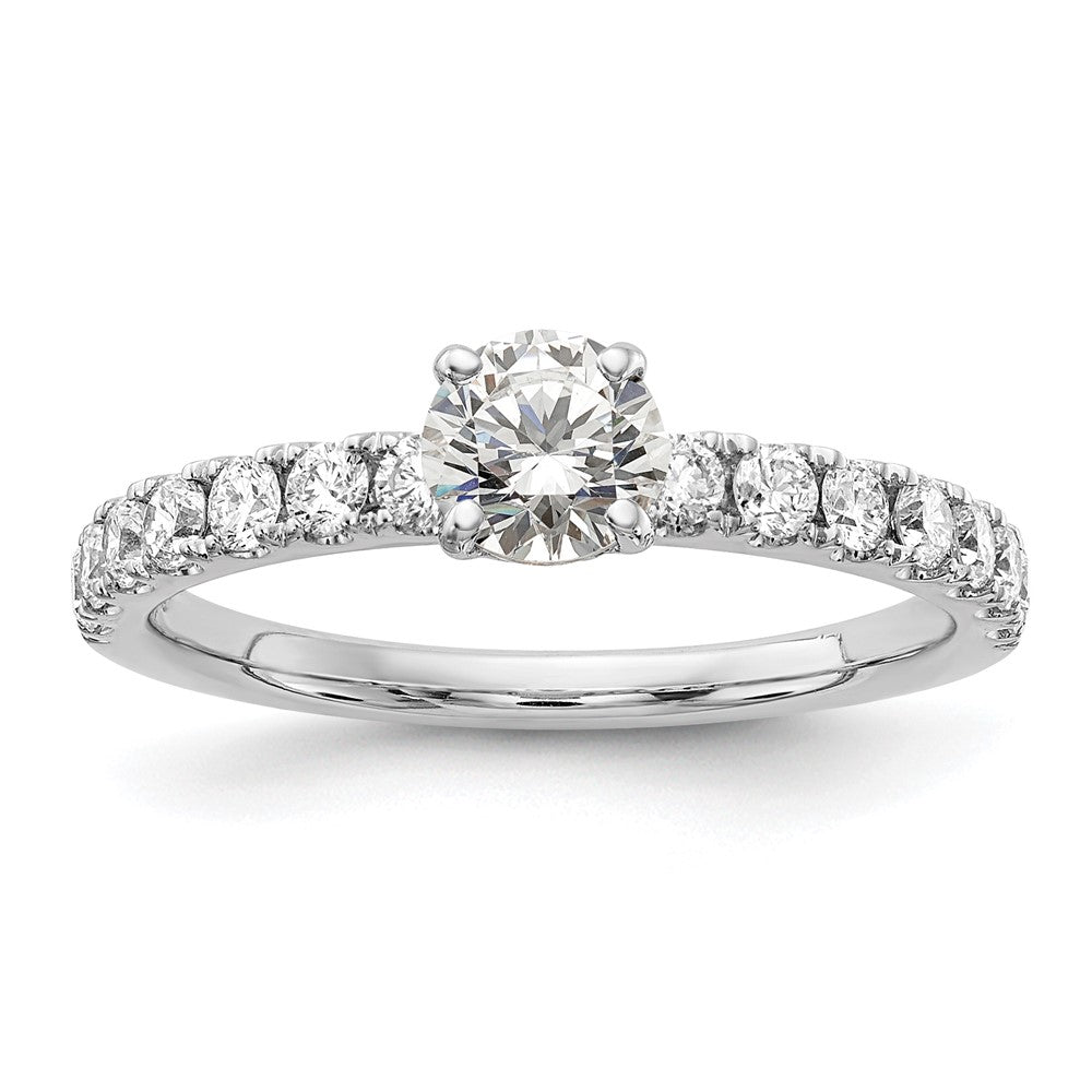 14kw Lab Grown Diamond VS+ F+ 1/2 ctw Engagement Ring Semi, 0.49 ct, Size 7