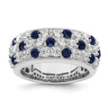 True Origin 14K White Gold 1 1/2 carat Lab Grown Diamond VS+ F+ and .85 carat Blue Sapphire Complete Fashion Ring, 2.587 ct, Size 7