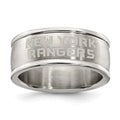 NEW YORK RANGERS STAINLESS STEEL LOGO BAND RING SIZE 7, 0.7 x 0.3 mm