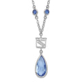 NHL New York Rangers Silver-tone Blue & Red Crystal w/ 3in ext Necklace, 19 mm