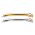 14k Two-tone 4mm White and Yellow Domed Omega 2 inch Extender for Reversible Necklace, 2 x 4 mm