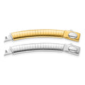 14k Two-tone 6mm White and Yellow Domed Omega 2 inch Extender for Reversible Necklace, 2 x 6 mm