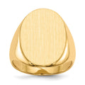 14k 16.0 x21.5mm Oval Closed Back Mens Signet Ring, Size 10