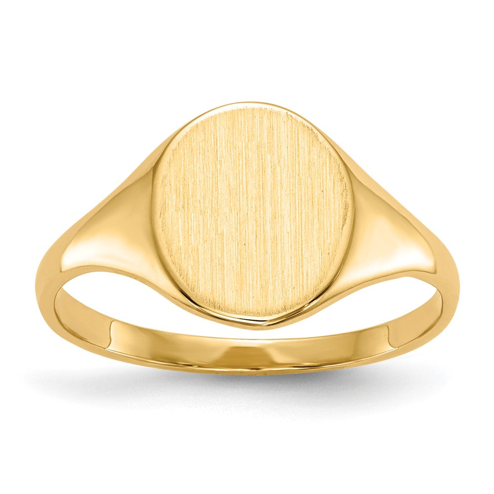 14k 8.5x10.0mm Oval Open Back Signet Ring, Size 5.5, 16.62 mm