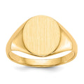 14k 9.5x11.0mm Oval Open Back Signet Ring, 21.2 mm