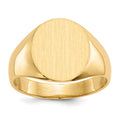 14k 11.5x13.0mm Oval Open Back Mens Signet Ring, Size 10