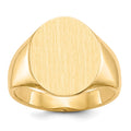14k 14.0x18.0mm Oval Open Back Mens Signet Ring, Size 9