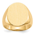 14k 16.0x20.5mm Oval Open Back Mens Signet Ring, Size 10