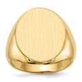 14k 16.5x20.0mm Oval Open Back Mens Signet Ring, Size 9, 55.72 mm