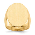 14k 19.0x26.5mm Oval Open Back Mens Signet Ring, Size 10