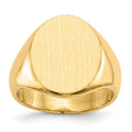10k 17.5x14.0mm Oval Closed Back Mens Signet Ring