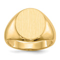 14k 13.5x16.0mm Oval Open Back Mens Signet Ring, Size 10