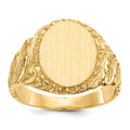 14k 10.5x13.0mm Oval Closed Back Mens Signet Ring, Size 9, 64.08 mm