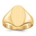 14k 8.5x12.0mm Oval Closed Back Signet Ring, Size 6