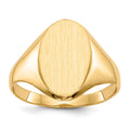 14k 8.5x14.0mm Oval Closed Back Signet Ring, Size 6