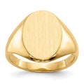 14k 9.5x12.5mm Closed Back Size 4.5 Childs Oval Signet Ring