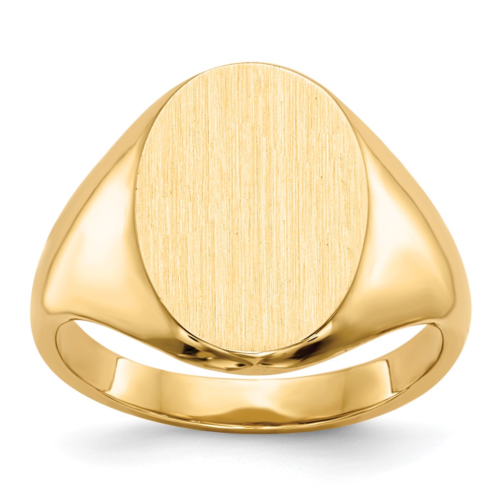 14k 9.5x12.5mm Closed Back Size 4.5 Childs Oval Signet Ring