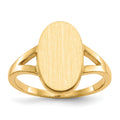 14k 8.5x14.5mm Oval Closed Back Signet Ring, Size 6, 39.84 mm