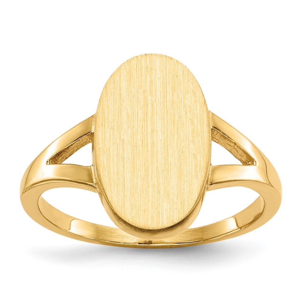 14k 8.5x14.5mm Oval Closed Back Signet Ring, Size 6, 39.84 mm