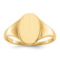 14k 8.5x12.0mm Oval Open Back Signet Ring, Size 7