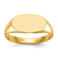 14k 6.25x11.5mm Closed Back Size 4 Childs Oval Signet Ring