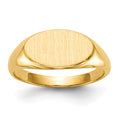 14k 6.5x11.0mm Open Back Size 4 Childs Oval Signet Ring, 16.28 mm
