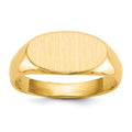 14k 13.5x7.0mm East-West Oval Open Back Signet Ring, Size 6