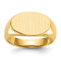 14k 15.0x9.0mm East-West Oval Open Back Signet Ring, Size 6, 37.31 mm