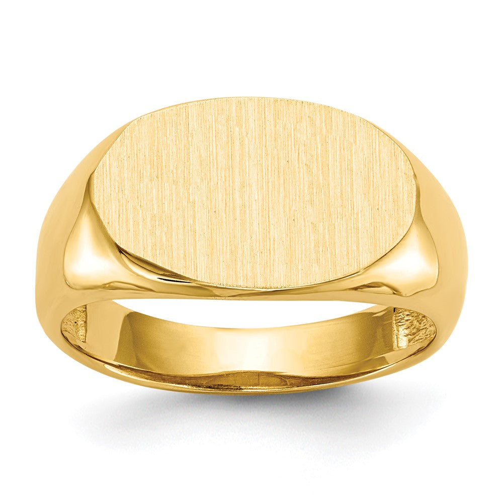 14k 15.0x9.0mm East-West Oval Open Back Signet Ring, Size 6, 37.31 mm