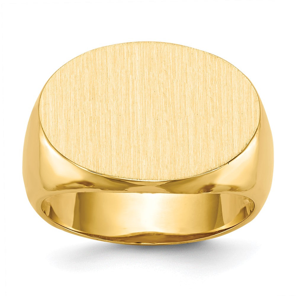 14k 20.5x14.0mm Oval Open Back Mens Signet Ring, Size 10, 68.15 mm