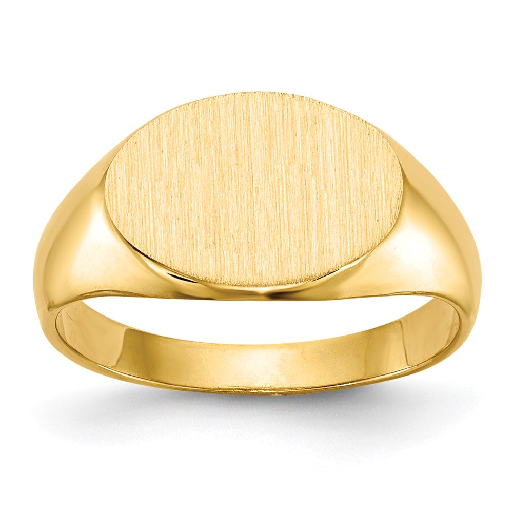14k 11.0x7.5mm Closed Back Size 3.5 Childs Oval Signet Ring