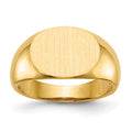 14k 12.5x9.5mm Oval Open Back Signet Ring, Size 6