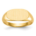 14k 13.0x7.0mm East-West Oval Closed Back Signet Ring, Size 5