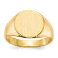 14k 10.5x11.0mm Round Closed Back Signet Ring, Size 6