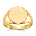 14k 11.5x12.0mm Round Closed Back Signet Ring, Size 6